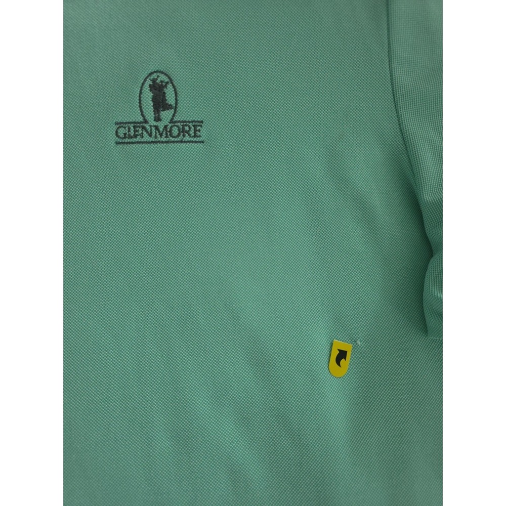 Adidas Golf Mens XL Climacool Polo Shirt Mint Green Glenmore Logo Short Sleeve - Picture 2 of 8
